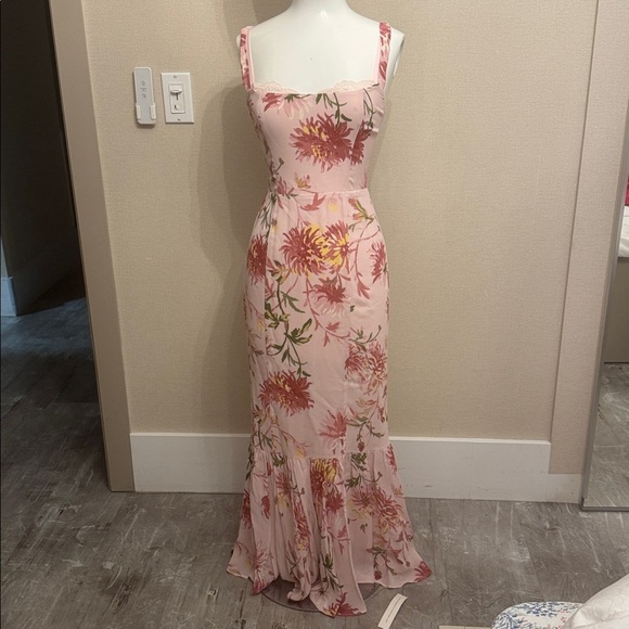 Reformation Irisa Dress Pink Chrysanthemum - Size 2 - Picture 2 of 13